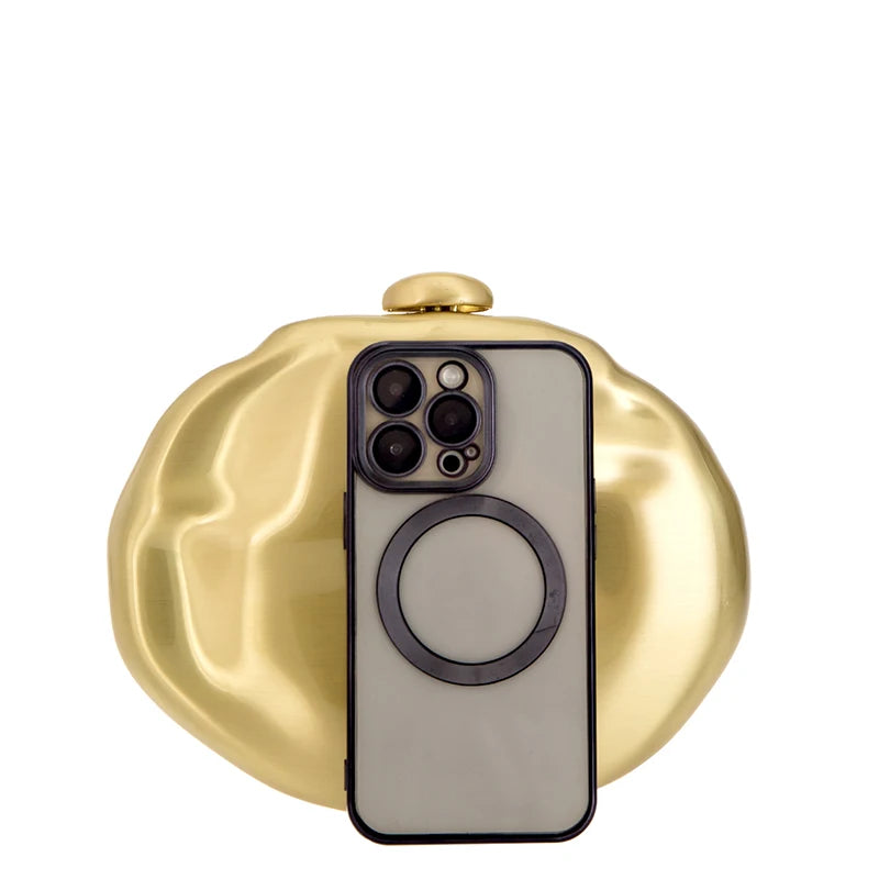 Bolsa clutch de ferro em forma de meteorito adequada para festa, coquetel, feriado, personalidade, ocasião importante