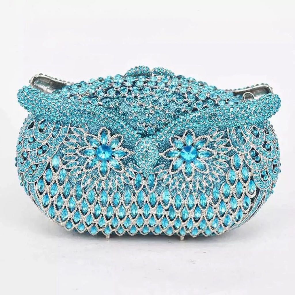 Bolsa de mão de noite em formato de coruja, multicolorida, grande, strass, bolsa de festa feminina, bolsa de baile, mini minaudiere