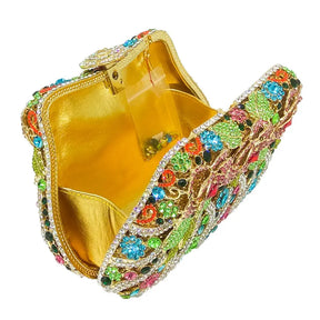 Boutique de fgg elegante feminino flor bolsas de noite cristal bolsa embreagem formal festa casamento nupcial strass bolsa embreagem