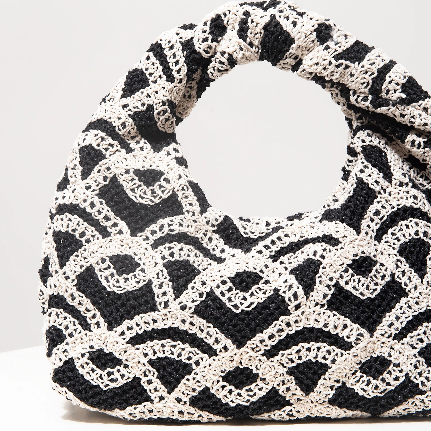 Bolsa de tecido oco com padrão, bolsas de praia boêmia para mulheres, conjunto de crochê, acessórios de praia femininos, Trav Must Haves (padrão aleatório)