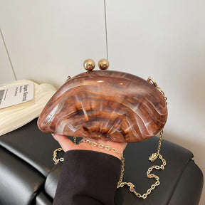 Bolsa de mão de noite acrílica em formato irregular, bolsa de mão luxuosa brilhante para mulheres, bolsa para vestido de festa de coquetel