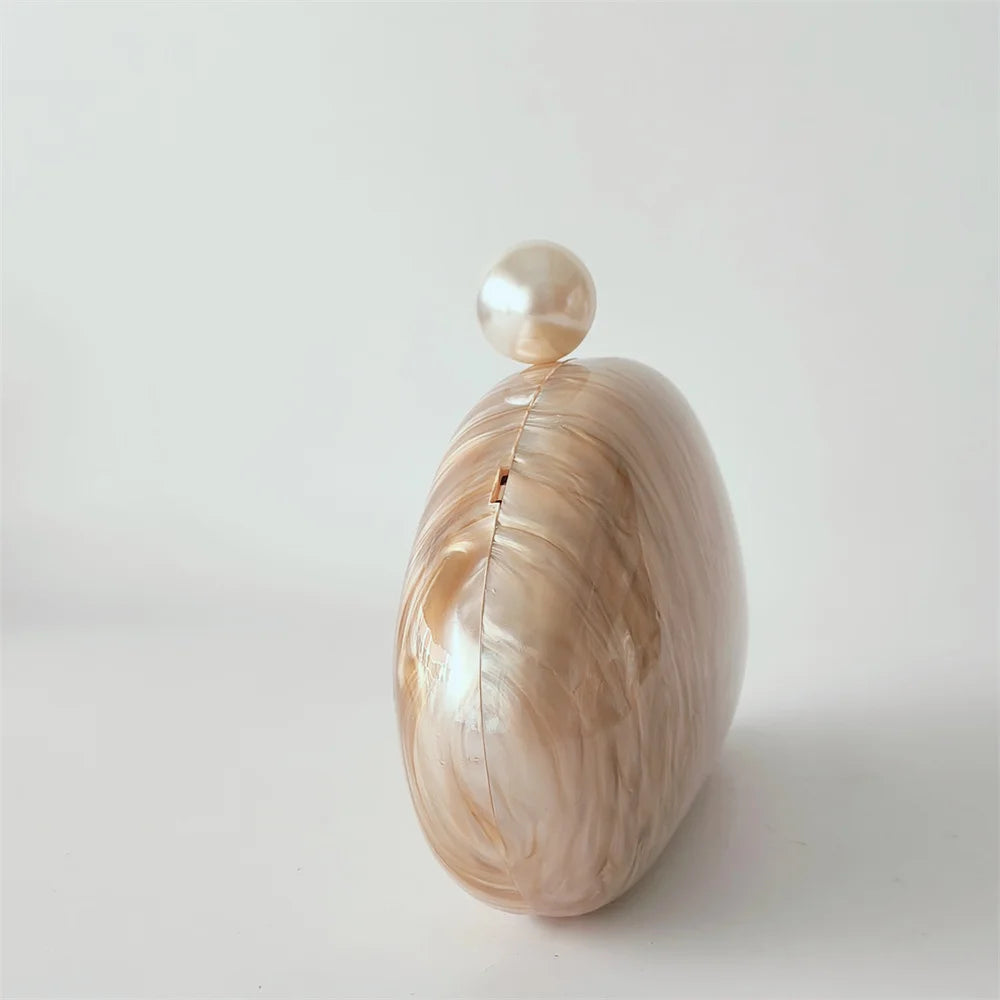 Feminino frisado pérola marrom acrílico caixa sacos de noite das mulheres mini crossbody bolsa festa nupcial verão praia bolsa embreagem carteira sacos