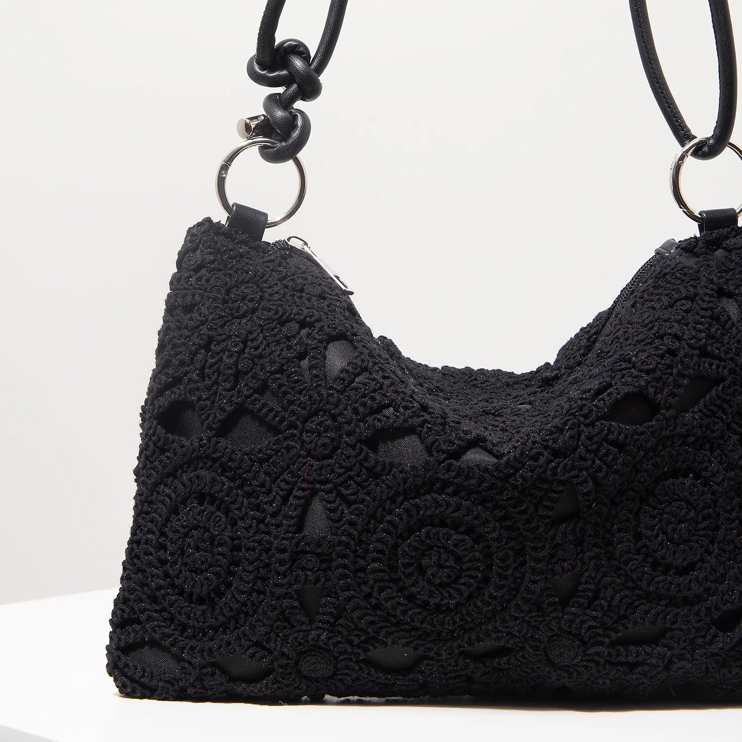 Sacolas de ombro de tricô oco com padrão para mulheres, bolsas de praia boho para mulheres, roupas de férias, bolsa de guê (padrão aleatório)