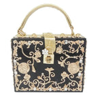 Bolsa de ombro feminina delicada de flor, bolsa de mão luxuosa de acrílico com bolsas transversais da moda, para mulheres