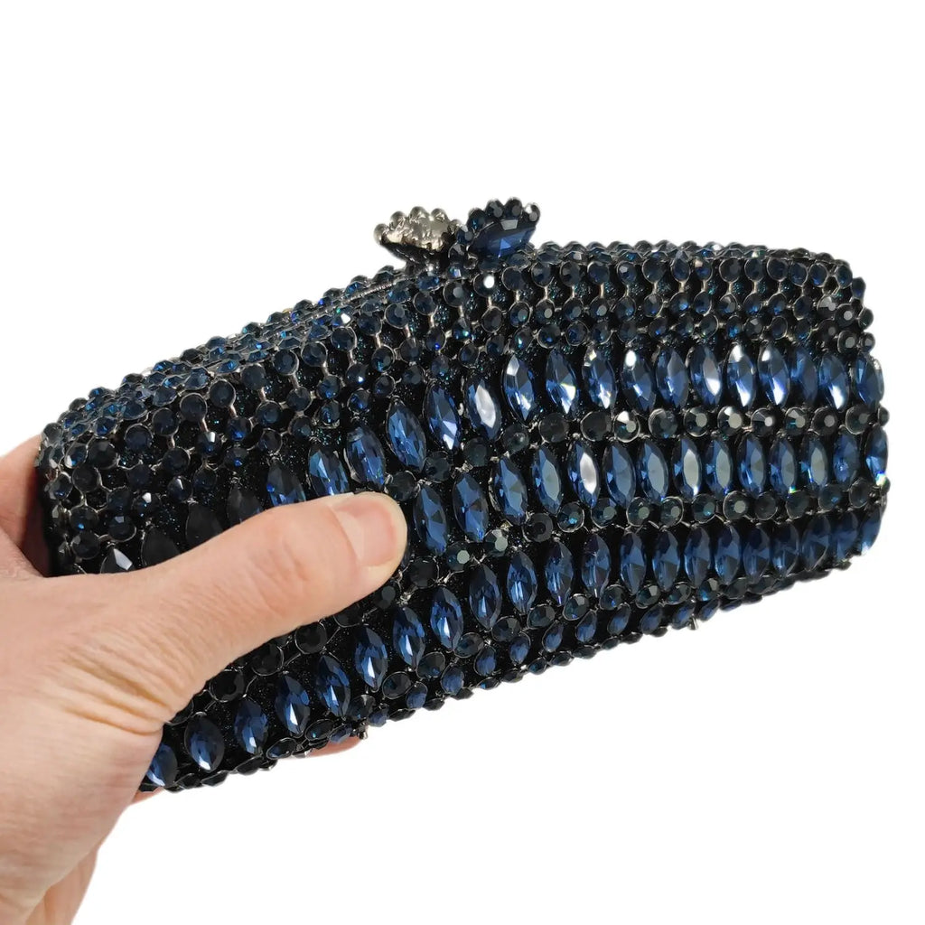 Boutique De Fgg-Embreagem De Cristal Azul Marinho Para Mulheres, Bolsas De Noite, Bolsas De Strass De Noiva, Bolsas De Festa De Casamento