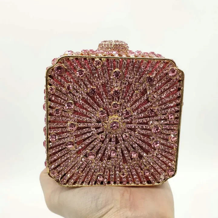 Cristal Noite Embreagem Para Mulheres, Bolsa De Casamento, Embreagem De Noiva, Minaudiere Box, Bolsas De Strass, Boutique, Em Stock