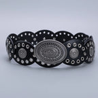 Cowgirl cowboy oco oval pu ilhópunk desempenho cintos femininos cintura retro decorar acessório cinto em roupas coa
