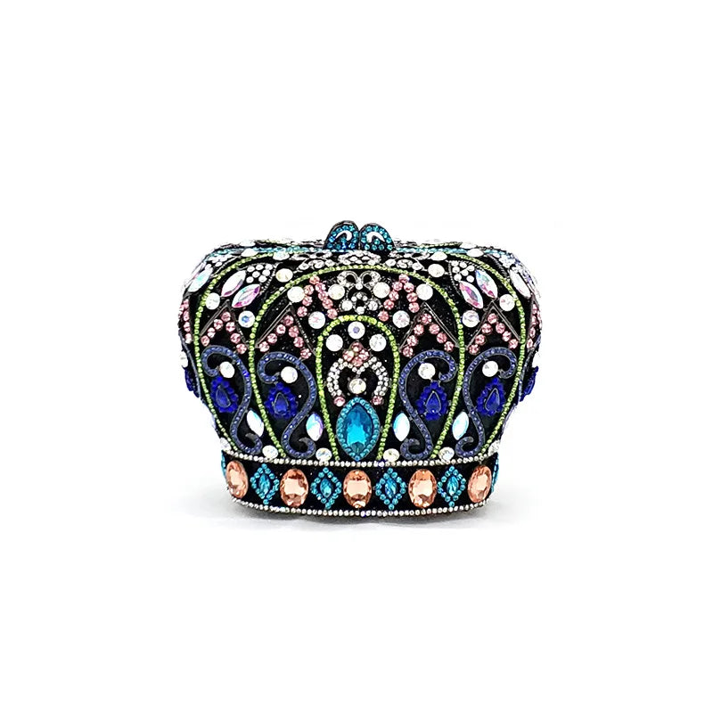 Mulheres festa à noite bolsa diamantes luxo cristal garras elegantes senhoras bolsas festa de casamento nupcial coroa real bolsas saco