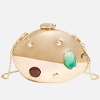 Estilo europeu e americano na moda forma irregular saco de embreagem luz luxo metálico caixa ferro saco casamento bolsa banquete