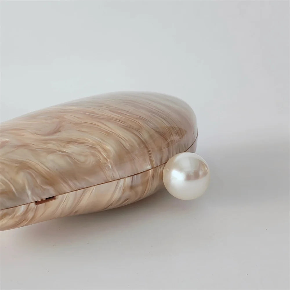 Feminino frisado pérola marrom acrílico caixa sacos de noite das mulheres mini crossbody bolsa festa nupcial verão praia bolsa embreagem carteira sacos