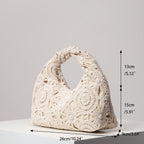 Bolsa de tecido oco com padrão, bolsas de praia boêmia para mulheres, conjunto de crochê, acessórios de praia femininos, Trav Must Haves (padrão aleatório)