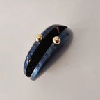 Pérola Azul Escuro Shell Acrílico Caixa Bolsa de Embreagem para Mulheres, Bolsa De Noite, Bolsa Crossbody, Cadeia De Ombro Bolsas, Festa De Casamento, Senhora