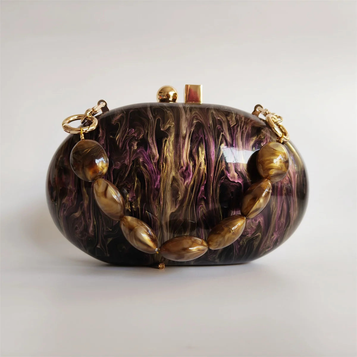 Mini Saco De Embreagem Acrílico para Senhoras, Festa Casual, Bolsas De Viagem De Casamento, Design Básico, Bolsas De Caixa De Punho, Marrom Pérola, Marca De Luxo, Design Básico