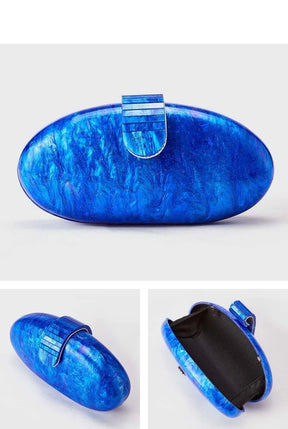 Mulheres acrílico bonito longo redondo saco de noite feminino mármore luxo festa baile bolsa casual embreagem sac uma bolsa principal e bolsa