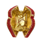 Luxo vermelho diamantes noite sacos de embreagem jantar das mulheres gemas dia garras festa prata vidro bolsa swarovski pedra bolsa ombro