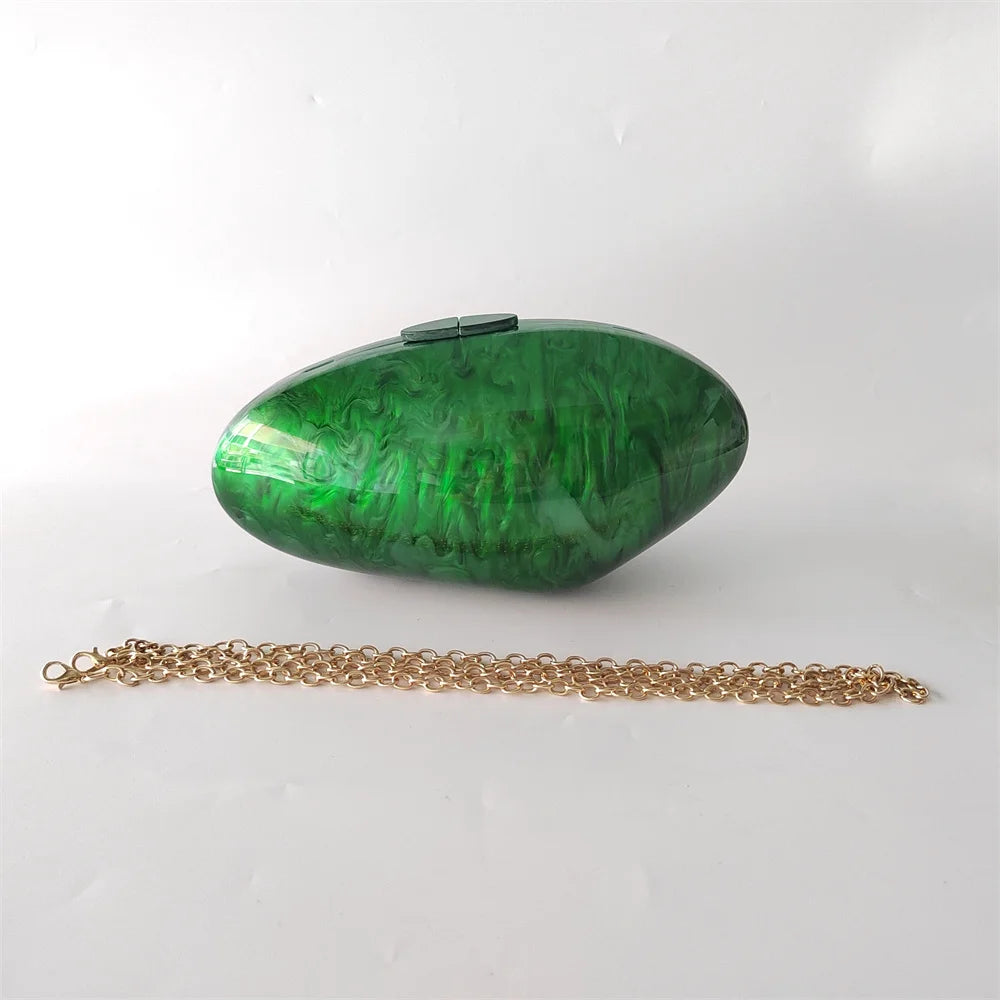 Embreagens de caixa de acrílico branco perolado feminino, mini carteira, forma irregular, festa noturna, viagem, bolsas Gilr, bolsa para mulheres