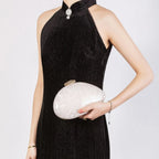 Moda feminina glamourosa elegante novidade em forma de concha bolsa de embreagem acrílico longa corrente saco de noite festa jantar banquete bolsas