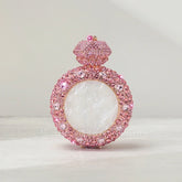 Alizekerr garrafa de perfume em forma de cristal sacos de noite feminino lindo elegante strass redondo metal embreagem bolsas festa casamento