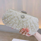 Beading mulheres sacos de noite bordado concha flor diamantes baile embreagem com alça pérola bolsas