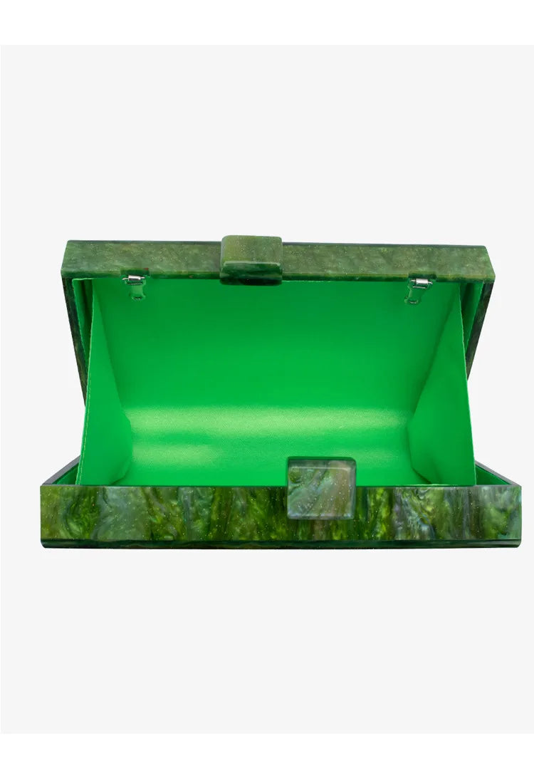 Bolsa Transversal de Acrílico Brilhante Galáxia para Mulheres, Design Moderno com Padrão Mármore, Formato de Caixa, Uso Diário, Capa Rígida Magnética...
