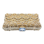 Cristal strass strass vestido de noite bolsa, alta qualidade, ouro metal embreagem saco, diamante embreagem bolsa, cadeia ombro saco
