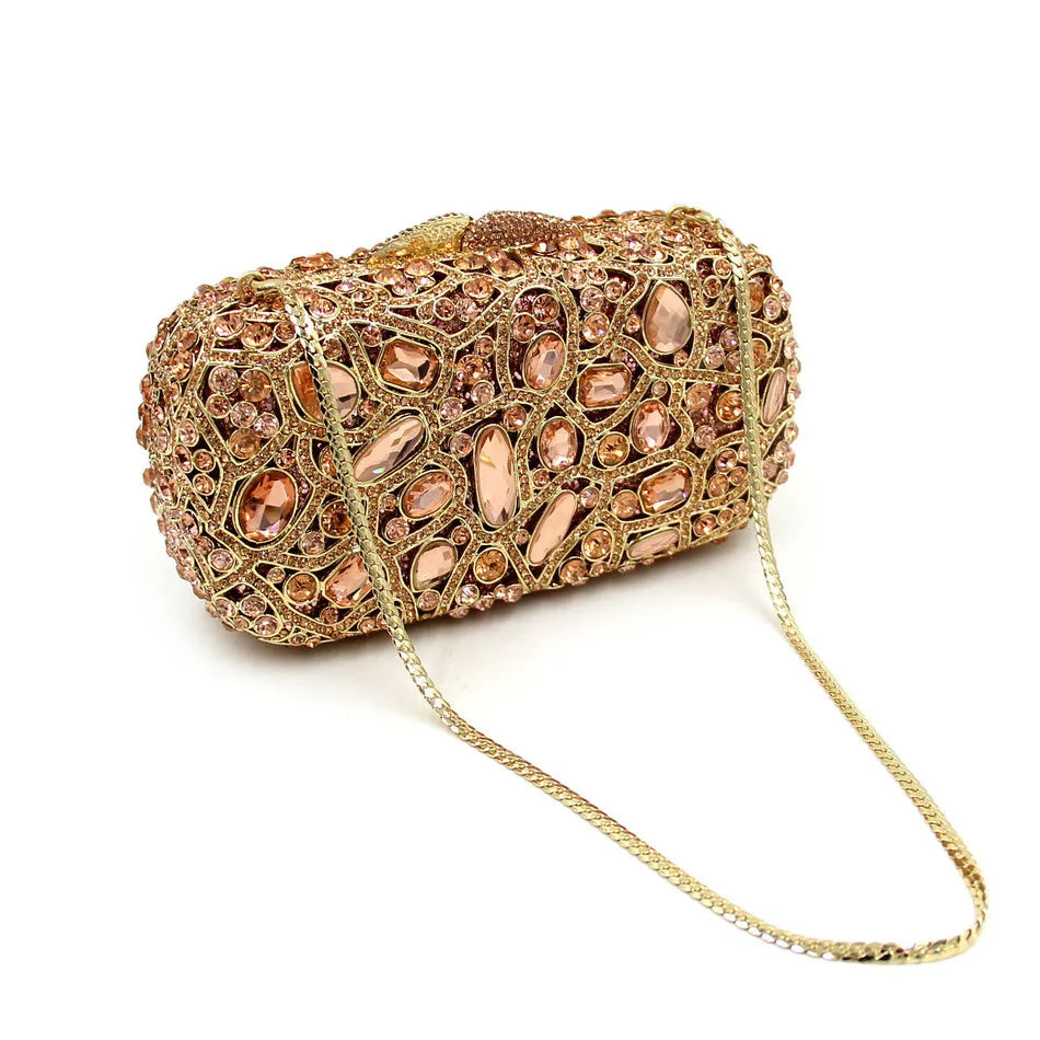 Atacado de luxo rosa diamante feminino luxo strass embreagem saco noite e bolsa cristal saco noite