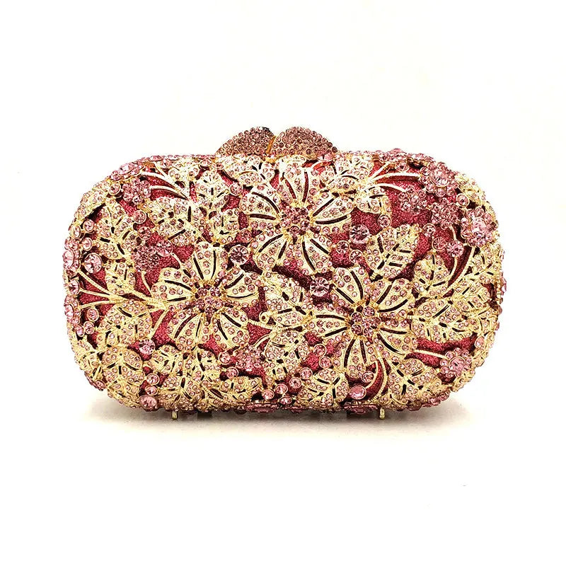 Mulheres saco de festa à noite diamantes elegante embreagem cristal luxo nupcial festa casamento carteira bolsa flor bolsas cristal