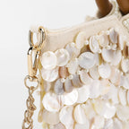 Concha frisada bolsa de embreagem artesanal alça superior saco luxo designer noite bolsa noite para as mulheres férias verão