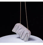 Glamourosa bolsa de noite com pérolas e strass para mulheres |   Embreagem elegante para performance em palco |   Bolsa brilhante para festa de casamento e baile 