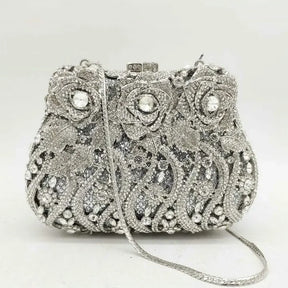 Boutique de fgg elegante feminino flor bolsas de noite cristal bolsa embreagem formal festa casamento nupcial strass bolsa embreagem