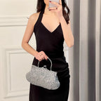 Bolsa de design de lantejoulas para mulheres, grande capacidade, portátil, frisada, bolsa de casamento, acessórios de moda