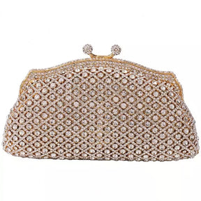 Embreagem formal de strass prateado para mulheres, bolsa elegante para banquete, festa de casamento, bolsa de cristal, bolsa nupcial luxuosa diamante