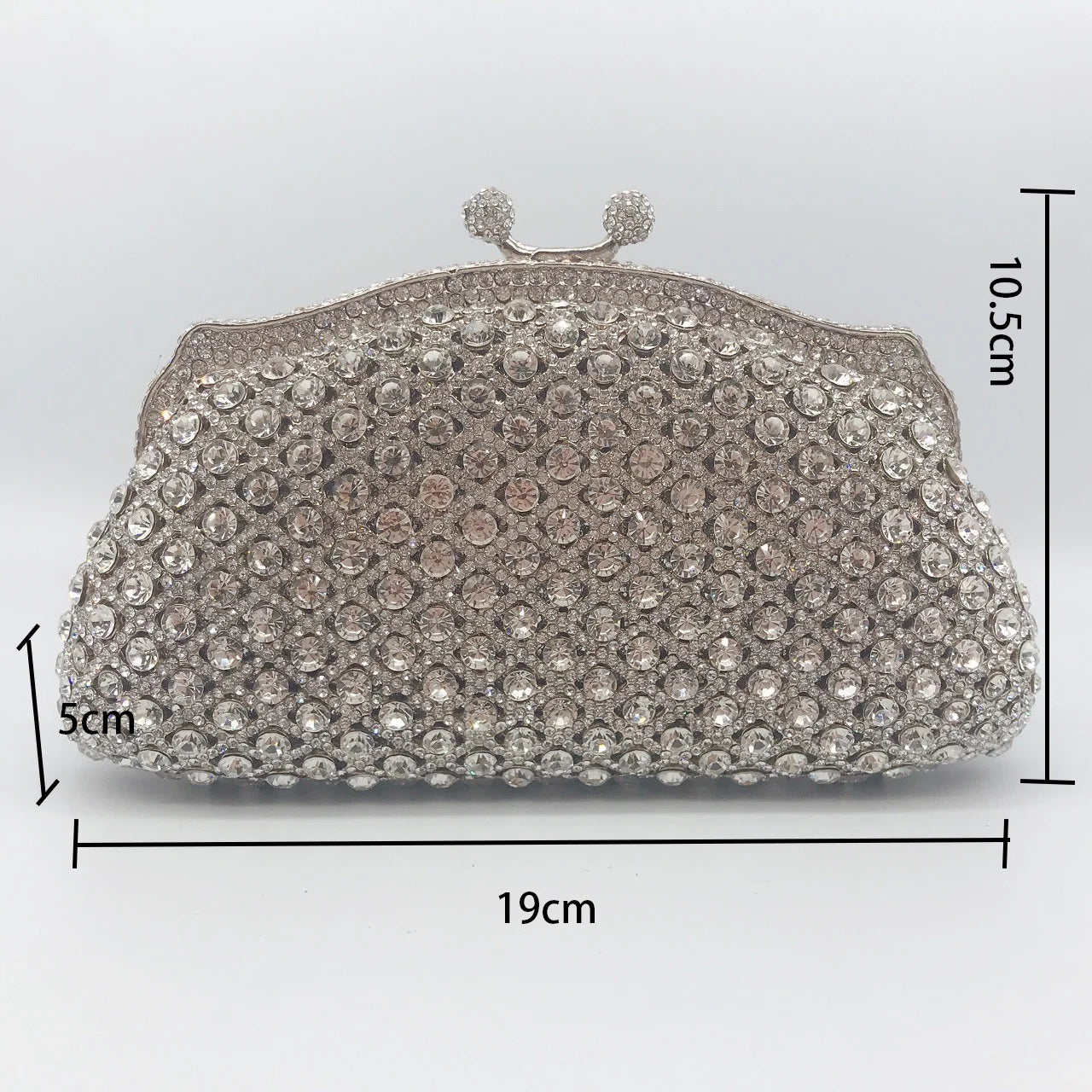 Embreagem formal de strass prateado para mulheres, bolsa elegante para banquete, festa de casamento, bolsa de cristal, bolsa nupcial luxuosa diamante