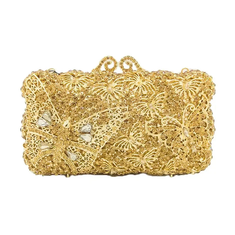 Boutique de fgg borboletas embreagem feminina noite minaudiere sacos bolsas de casamento bolsas de noiva senhoras festa saco de embreagem de cristal