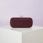 Bolsa Transversal B Home de PU Trançado, Bolsa de Ombro ande com Corrente, Estilo Europeu Moderno, Superfície ia, Cor Pura