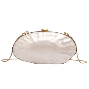 Novo 2025 acrílico concha ganso ovo bolsa de noite festa banquete bolsa feminina casca dura embreagem com alça corrente