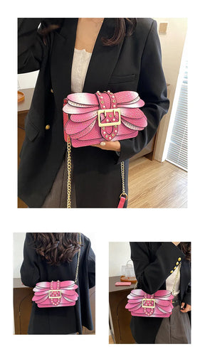 Pérola colorida rebitada saco gradiente libélula rebitada asas ombro sacola elegante noite embreagem para bolsas femininas