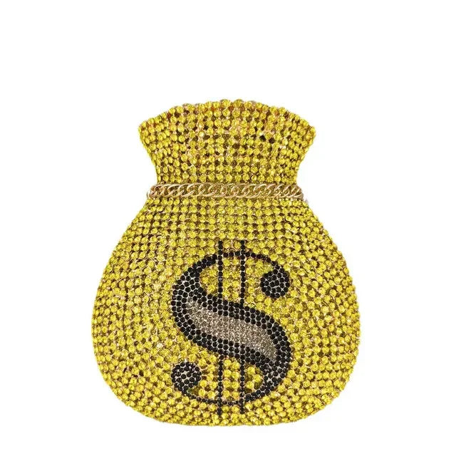 Bouotique de fgg (em estoque) dólares dinheiro bolsa de embreagem feminina cristal bolsas noite festa casamento cocktail minaudiere bolsas