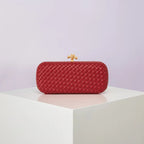 Bolsa Transversal B Home de PU Trançado, Bolsa de Ombro ande com Corrente, Estilo Europeu Moderno, Superfície ia, Cor Pura