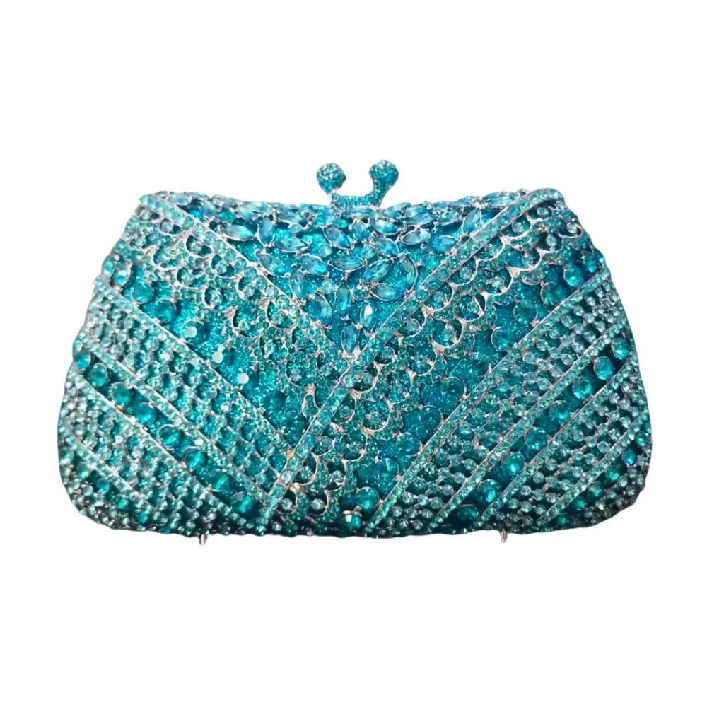 Forma de renda Y de luxo de alta qualidade, festa de casamento de diamante, sacola, bolsa de noite, embreagem de cristal