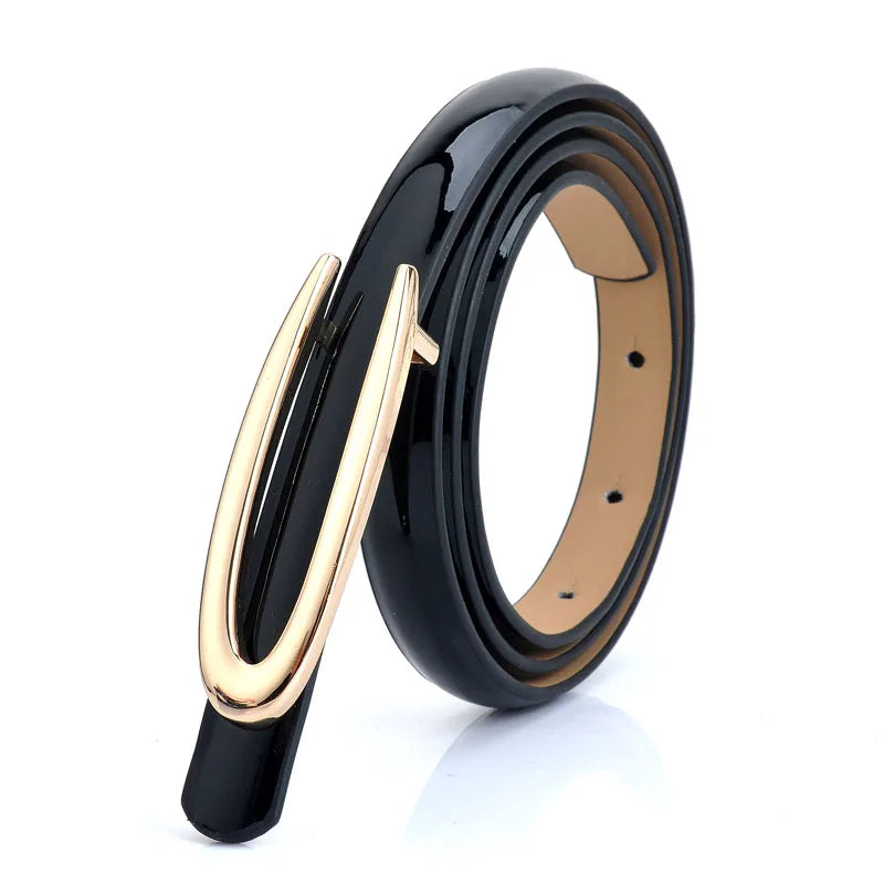 Mulheres Elegantes Cinto de Fivela C Dourada, Couro Genuíno, Designer de Cintura Fashion, Para Combinar com Vestidos, Jeans, Calças