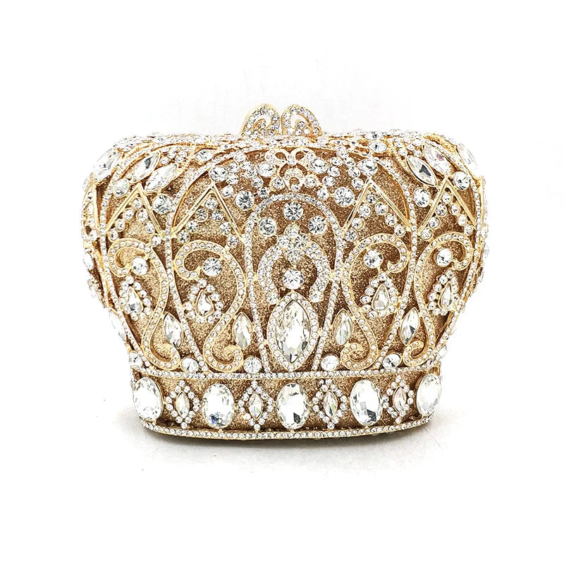Mulheres festa à noite bolsa diamantes luxo cristal garras elegantes senhoras bolsas festa de casamento nupcial coroa real bolsas saco