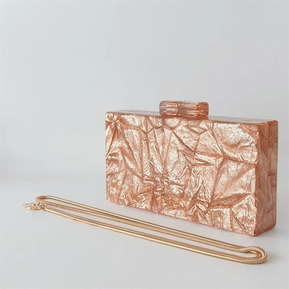 Grande brilhante ouro tecido acrílico bolsas e bolsas femininas perspex caixa embreagem noite crossbody longo mini feminino senhora pro nova aleta