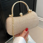 Mini bolsa de noite brilhante, bolsa com corrente de strass, bolsa de banquete com glitter de luxo, perfeita para festa, casamento, baile, jantar/banquete