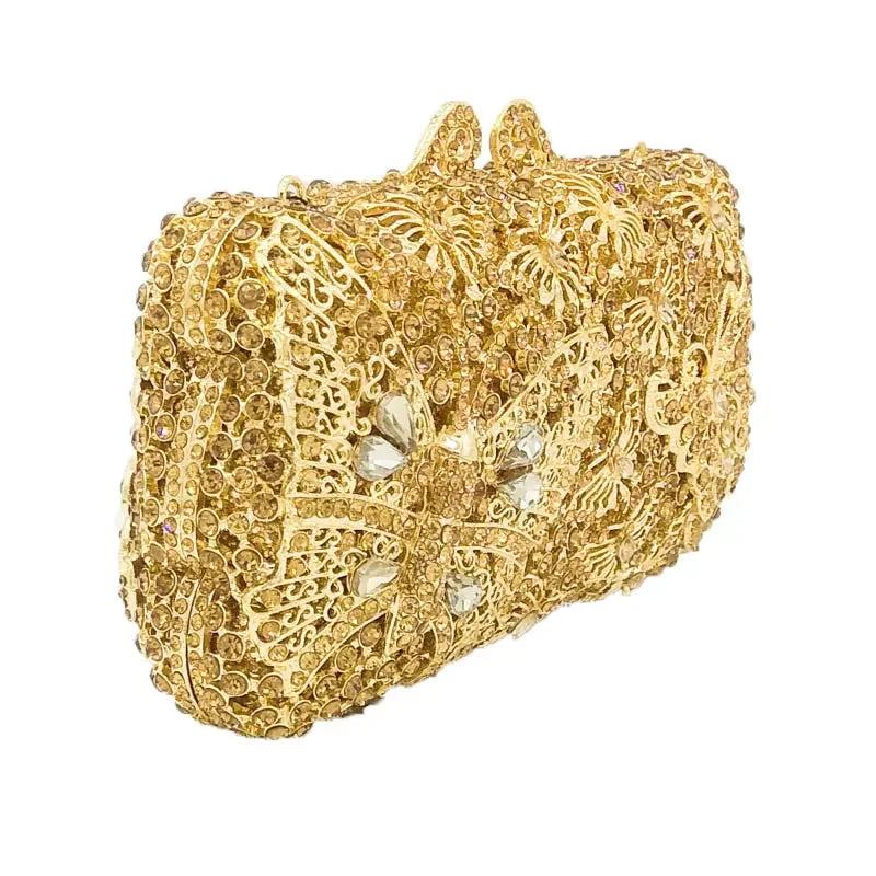 Boutique de fgg borboletas embreagem feminina noite minaudiere sacos bolsas de casamento bolsas de noiva senhoras festa saco de embreagem de cristal