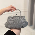Bolsa de design de lantejoulas para mulheres, grande capacidade, portátil, frisada, bolsa de casamento, acessórios de moda