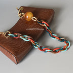 Alça de ombro acrílica para mulheres, corrente de resina chique, sólida ou mista de cores, caixa de telefone, bolsas mensageiro, cinto