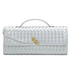 Cross-border high-end tecido de ombro único baguette moda requintado horizontal embreagem noite versátil bolsa crossbody feminina
