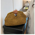 Novo verão saco de praia para as mulheres saco de embreagem luxo designer sacos de palha tote bolsa moda tecido rattan sacos feminino bolsa de viagem