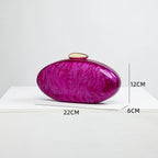 2025 nova pedra acrílica-texturizada oval bolsa feminina moda saco de noite festa de casamento embreagem bolsa de ombro único crossbody sacos